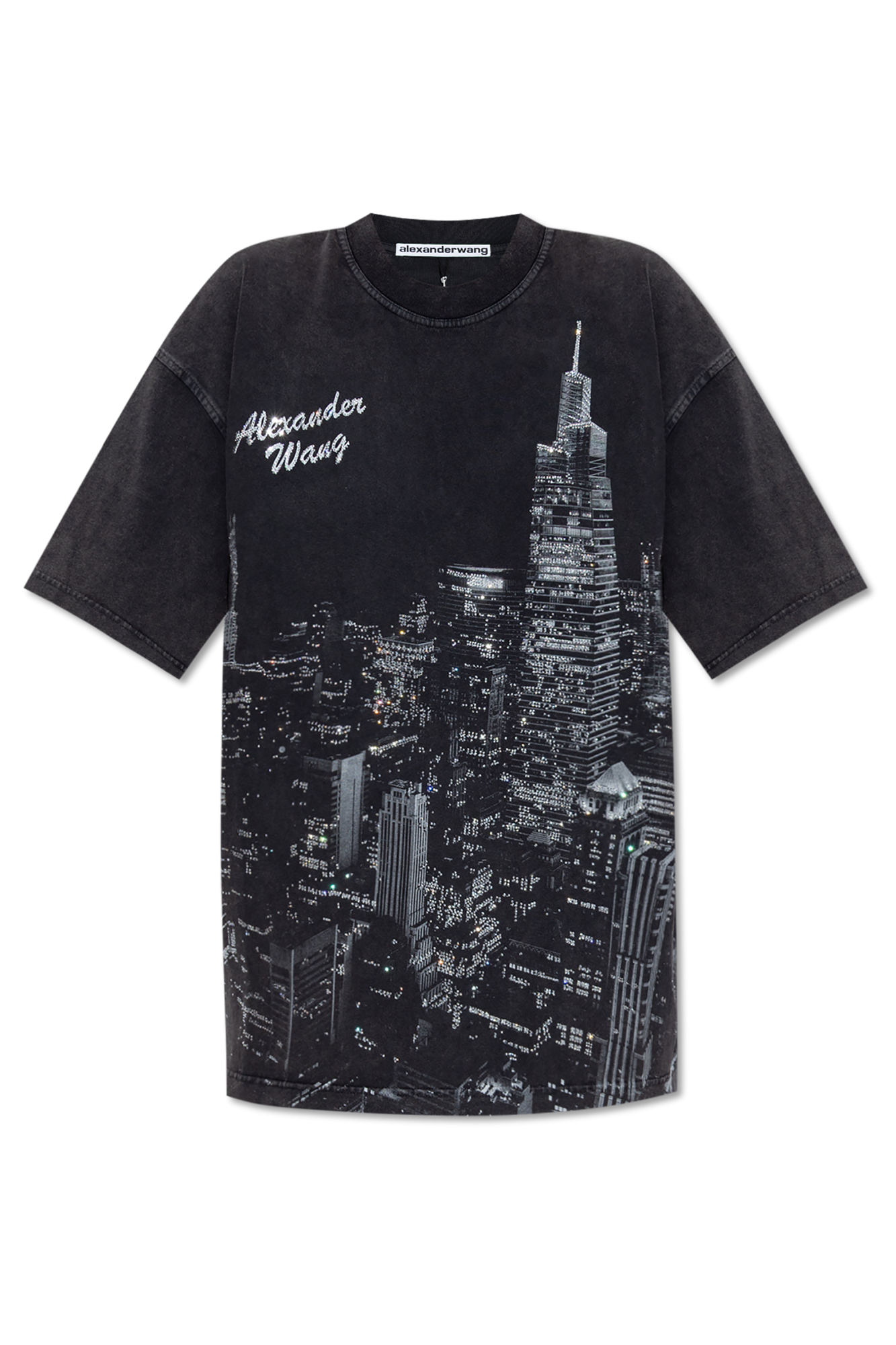 その他 ak96 Black T-shirt with print and shimmering appliqués Alexander